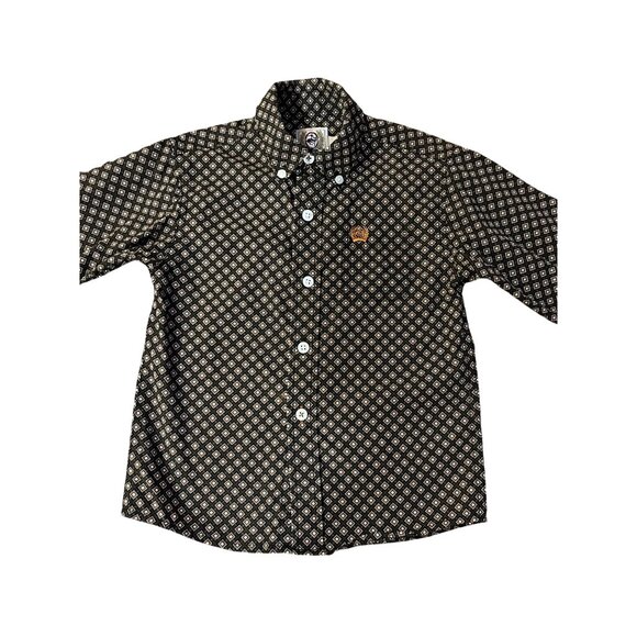 Cinch Western Shirt Toddler Boy 3T Black Brown Long Sleeve Button Down - Picture 4 of 14